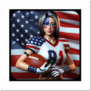 American Woman NFL Football Player #18 Posters and Art